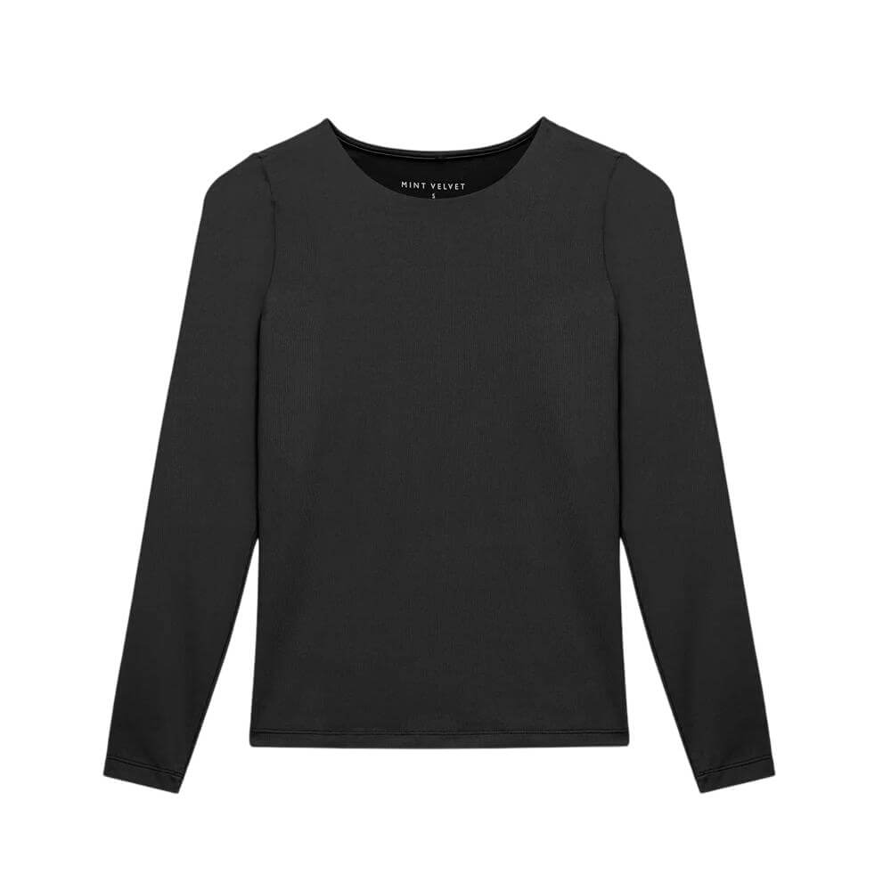 Mint Velvet Black Long Sleeve Layering Top